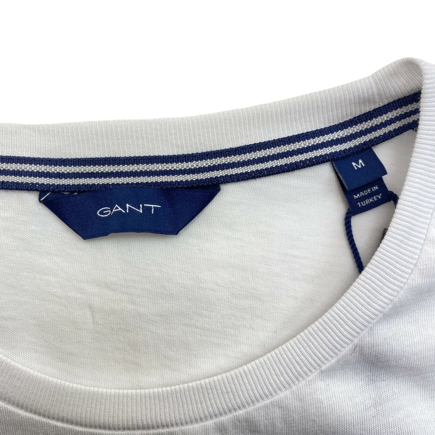 GANT T-Shirt mit Rundhalsausschnitt und Logo, Größe M, Weiß