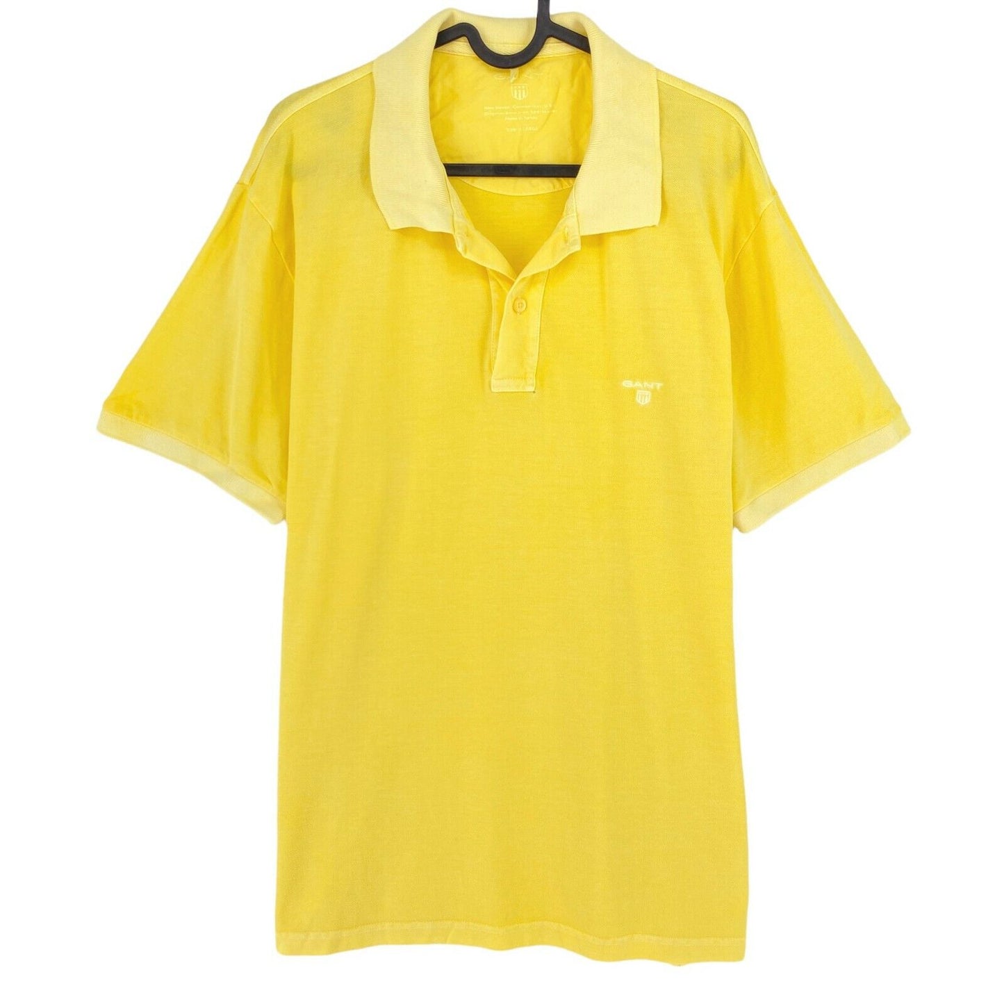 GANT Yellow Sun Faded Pique Rugger Polo Neck T Shirt Size XL