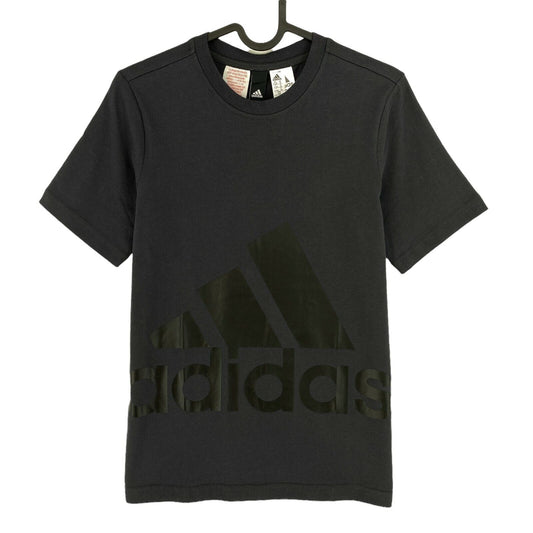 Adidas Youth Boys Dark Grey Big Logo Crew Neck T Shirt Size 11 - 12 Years