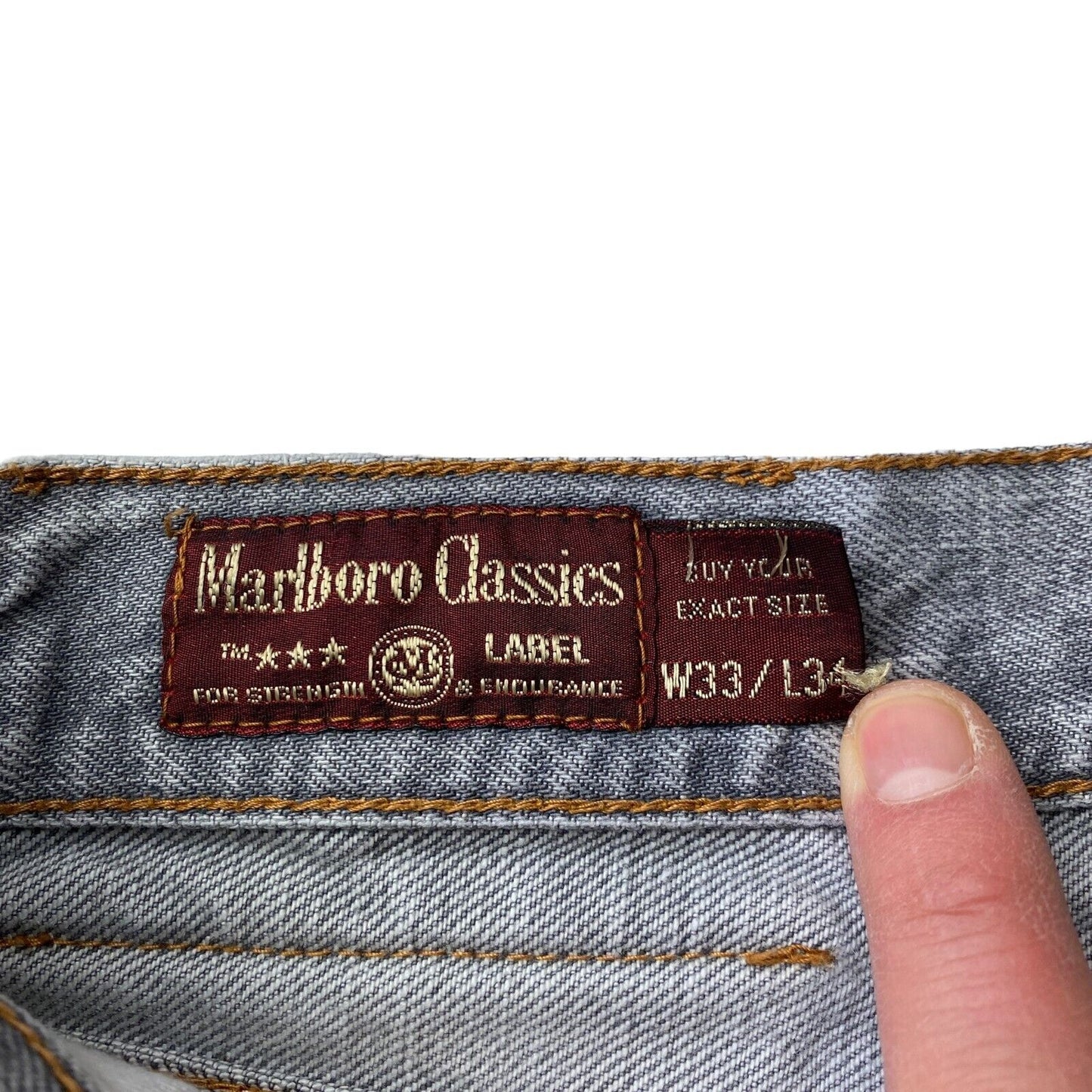 Marlboro Classics Grey Regular Straight Fit Jeans W33 L30