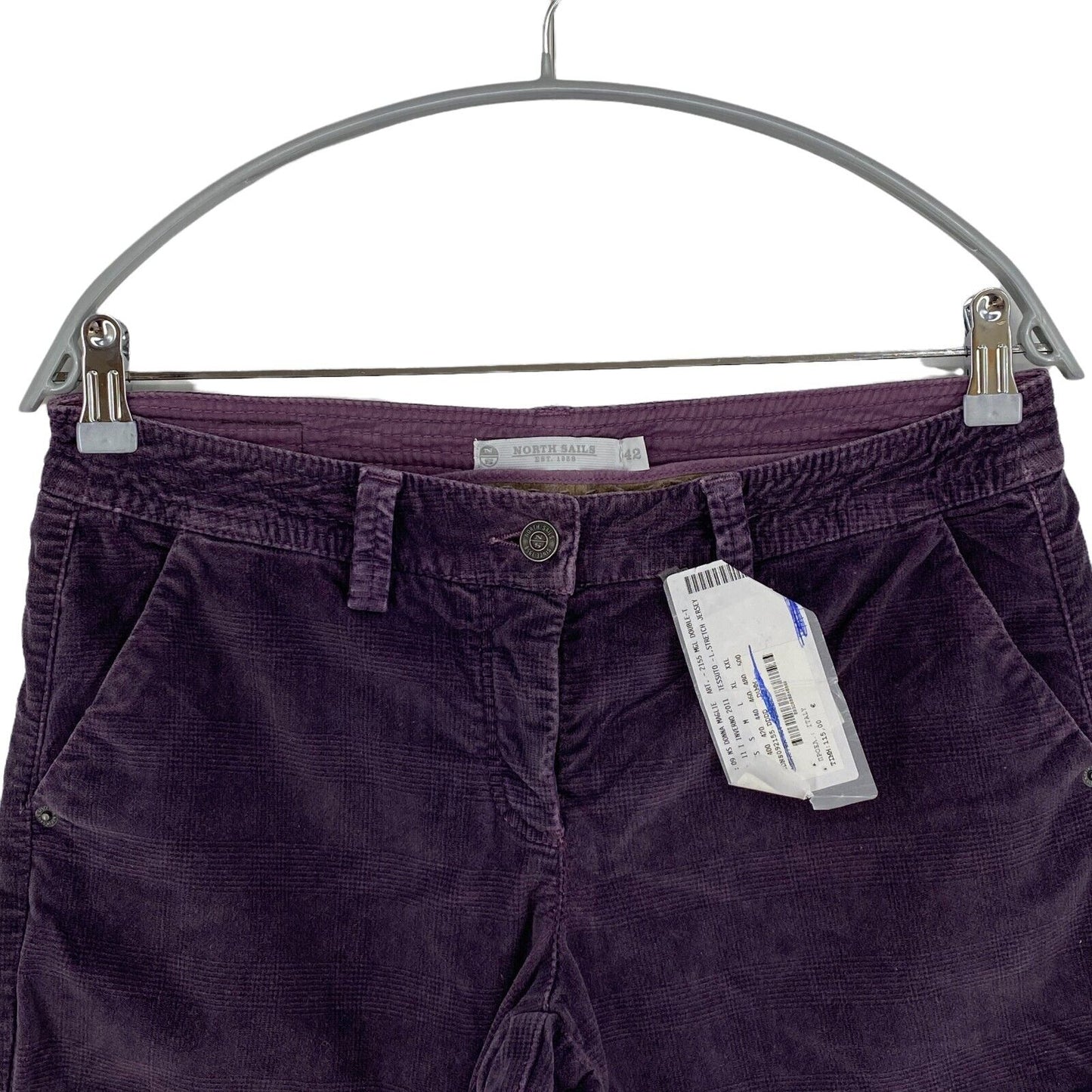 RRP €115 NORTH SAILS Plaid Purple Cotton Blend Bermuda Shorts Size EU 42 W30