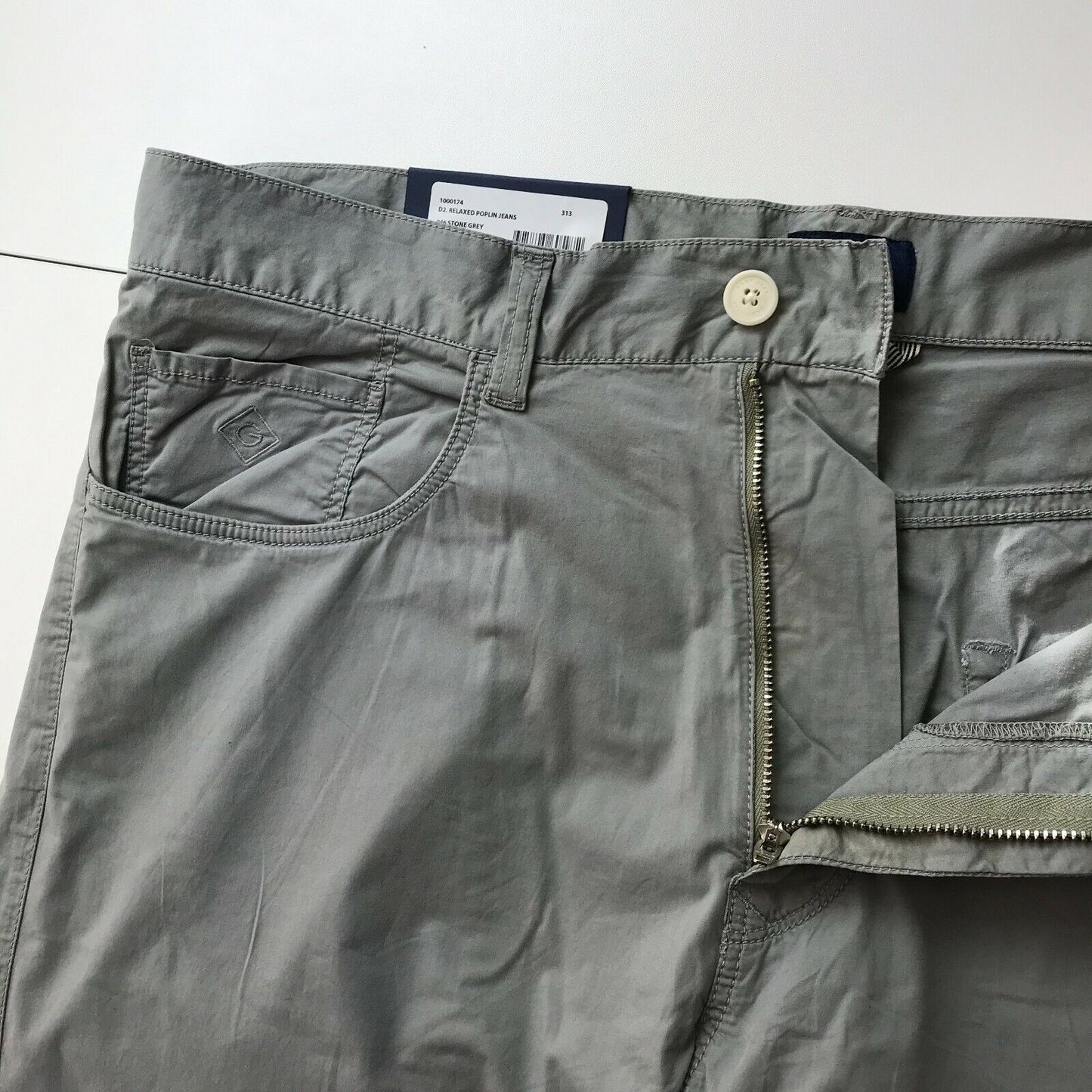 GANT Grey Relaxed Straight Fit Chino Trousers Size W34 L32