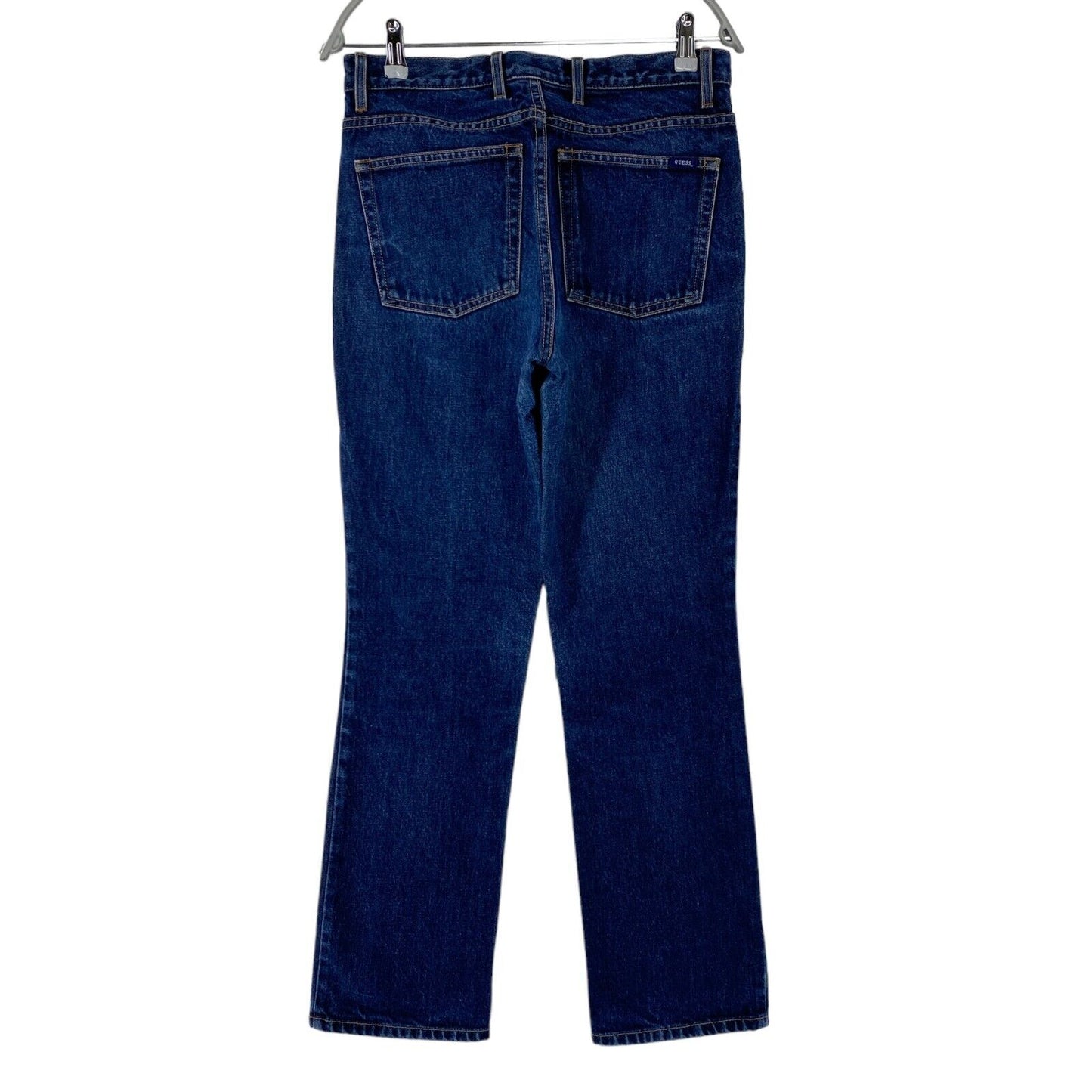 GUESS 060 Blaue Jeans mit niedriger Taille und normaler Bootcut-Passform für Damen, W30 L32, hergestellt in den USA