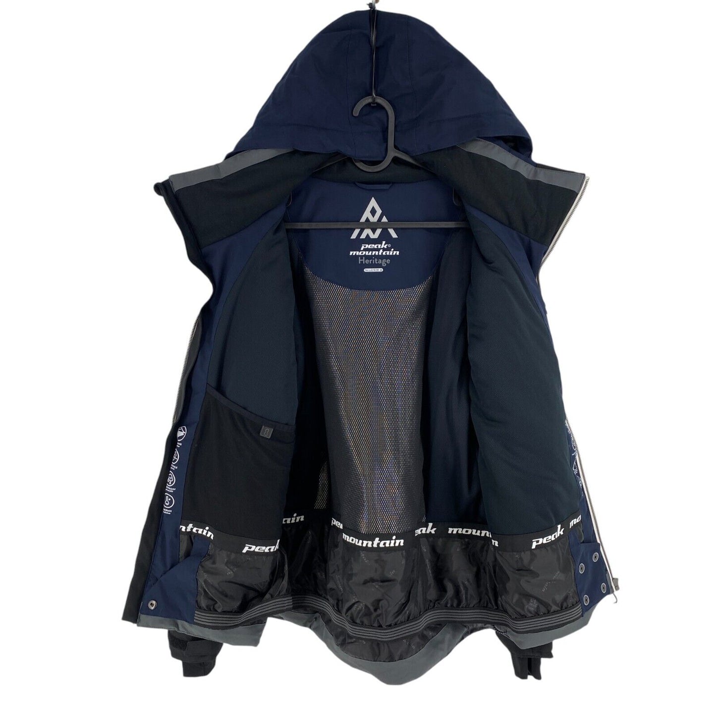 RRP €375 Peak Mountain Men Navy Blue Hooded Ski Jacket Coat Size M