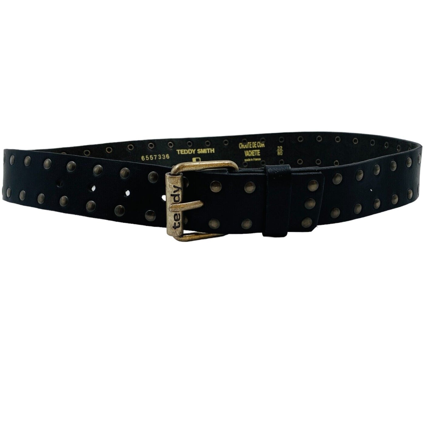 Teddy Smith Black With Studs Leather Belt Size 85 cm 34 in.