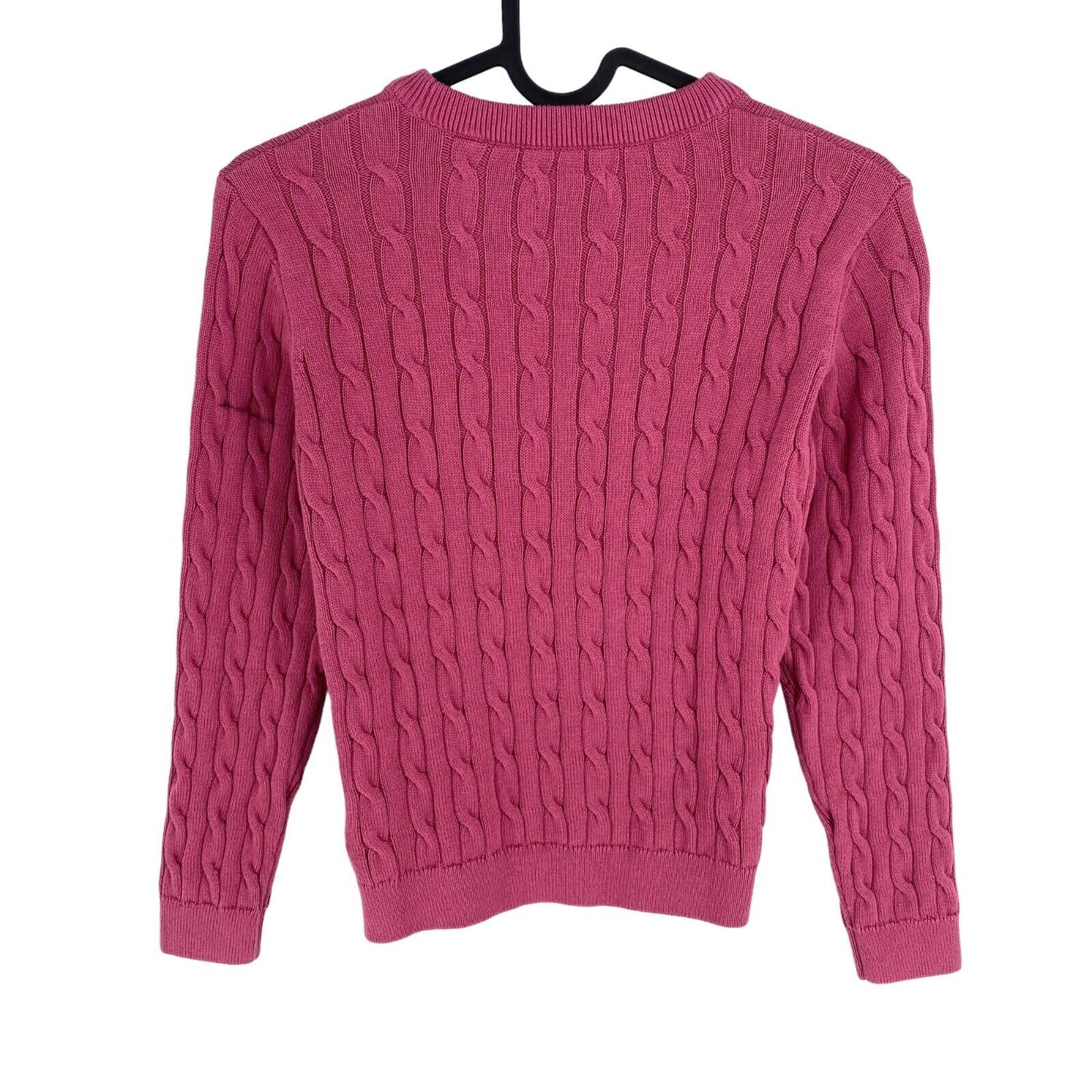 GANT Kids Dark Pink Cotton Cable Knit Crew Sweater Size 7-8 Years 122/128 cm