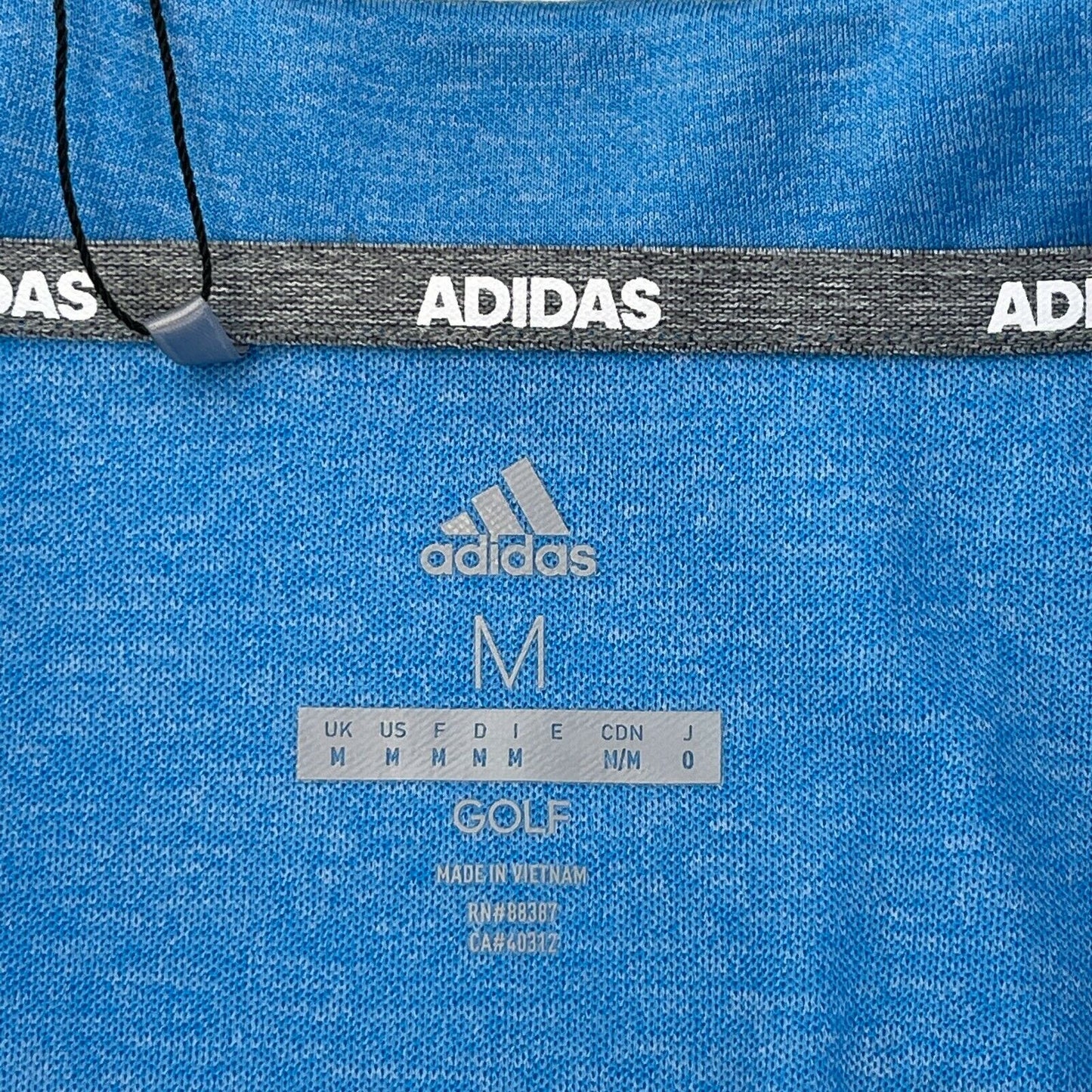 Adidas Golf Blue Regular Fit Polo Shirt Top Size M