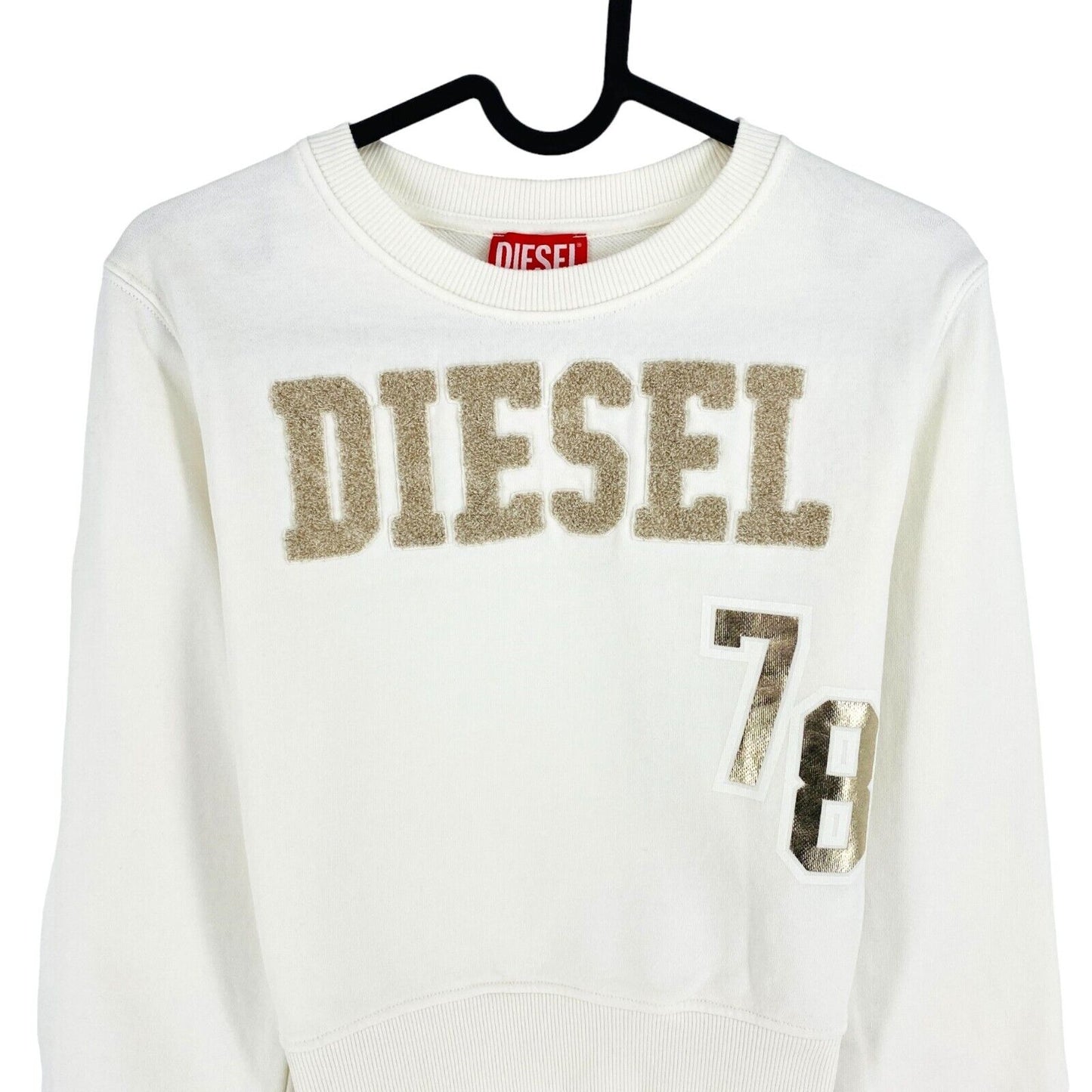 DIESEL Girls White Logo Crew Sweater Size 16 Years