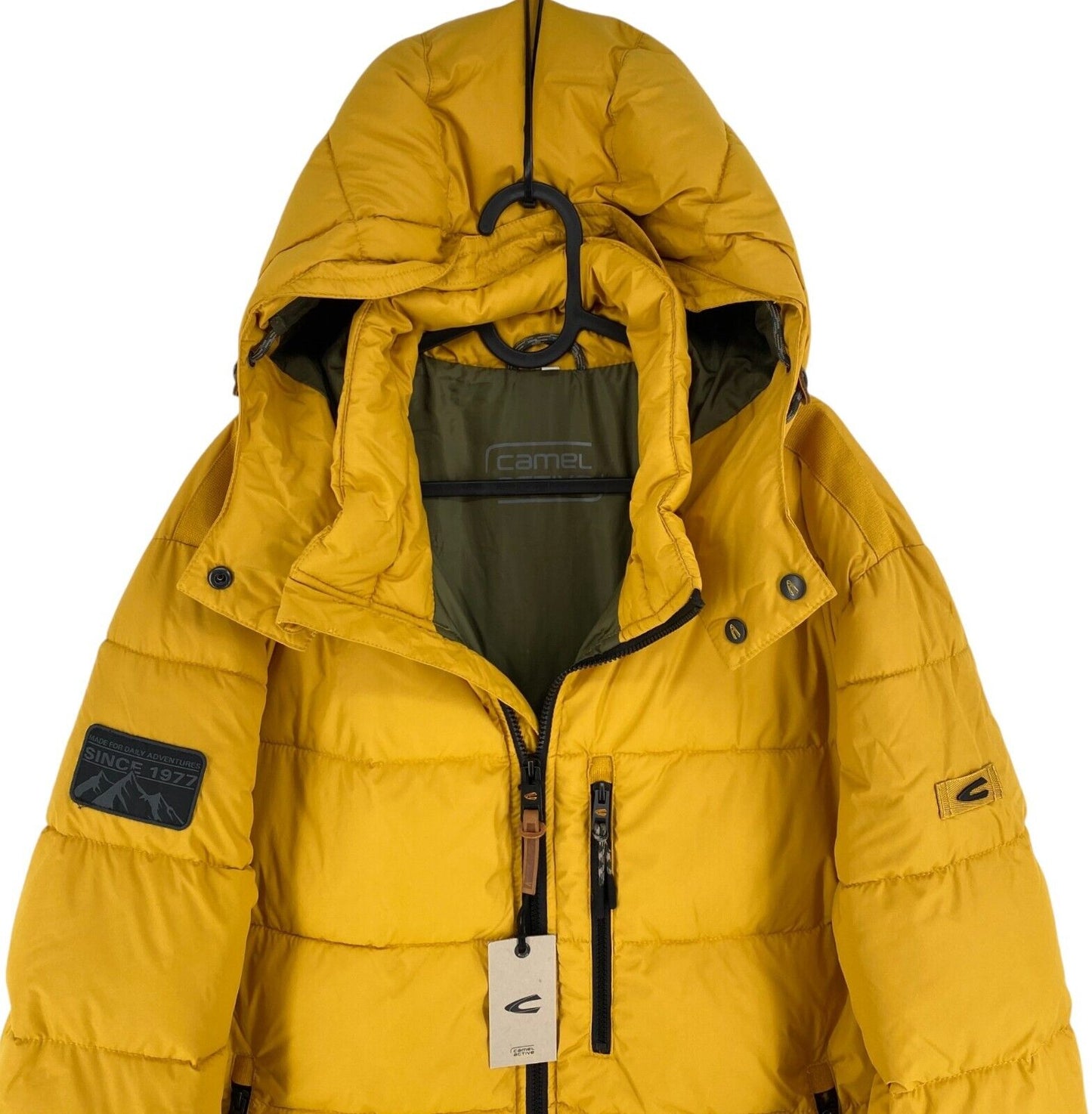 CAMEL ACTIVE Men Yellow Hooded Padded Puffer Jacket Coat Size EU 54 UK/US 44