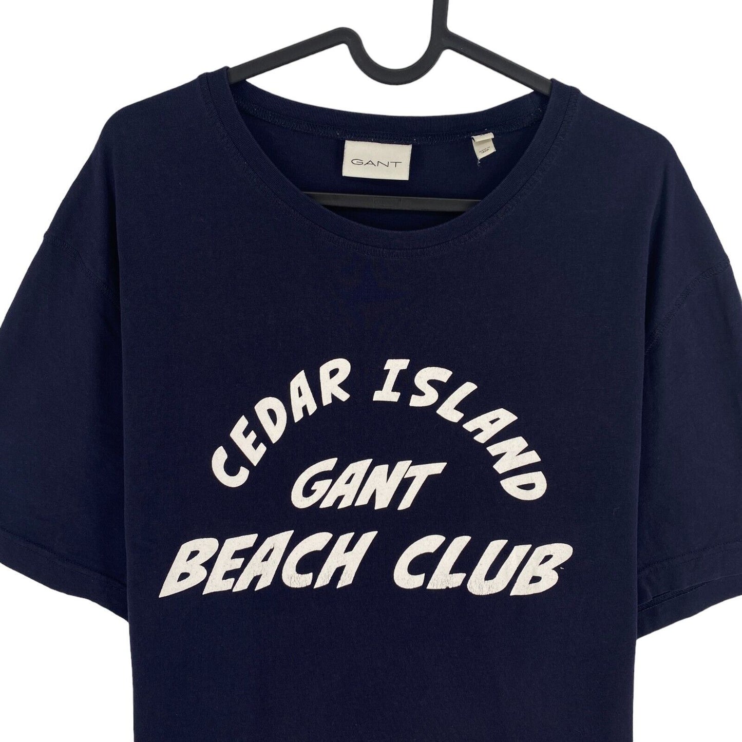 GANT Men Navy Blue Logo Crew Neck Short Sleeve T Shirt Size XL