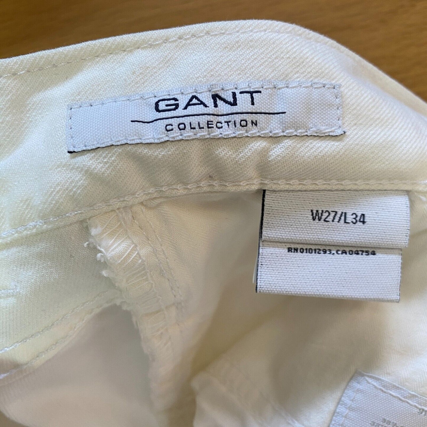 GANT Weiß Hohe Taille Normale Bootcut Passform Sterntaschen Größe W27 L34