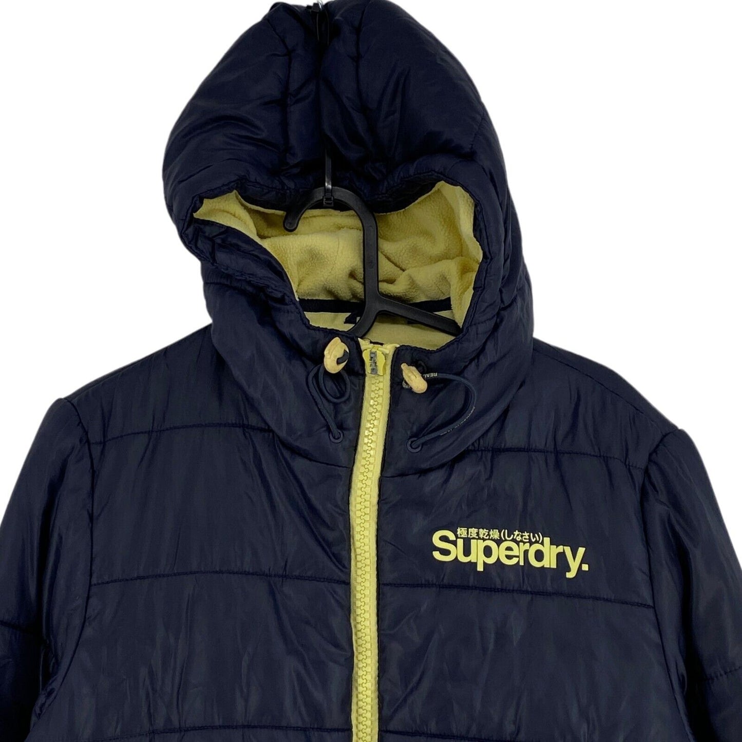 SUPERDRY Sport TRACK+FIELD Navy Blue Hooded Padded Puffer Jacket Coat Size M