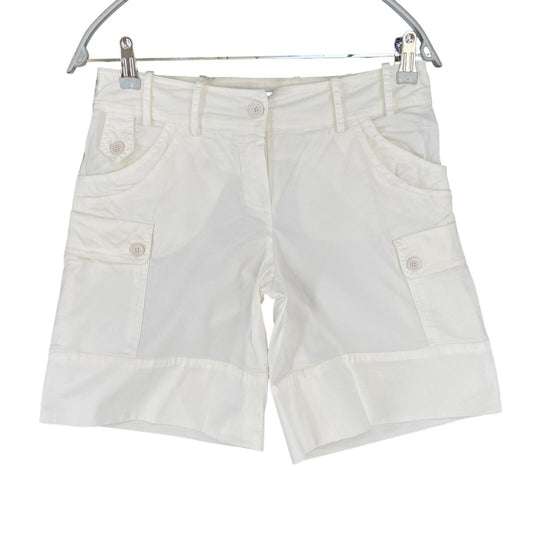 LIU JO Damen Weiße Chino-Shorts mit normaler Passform, Größe EUR 40 W28