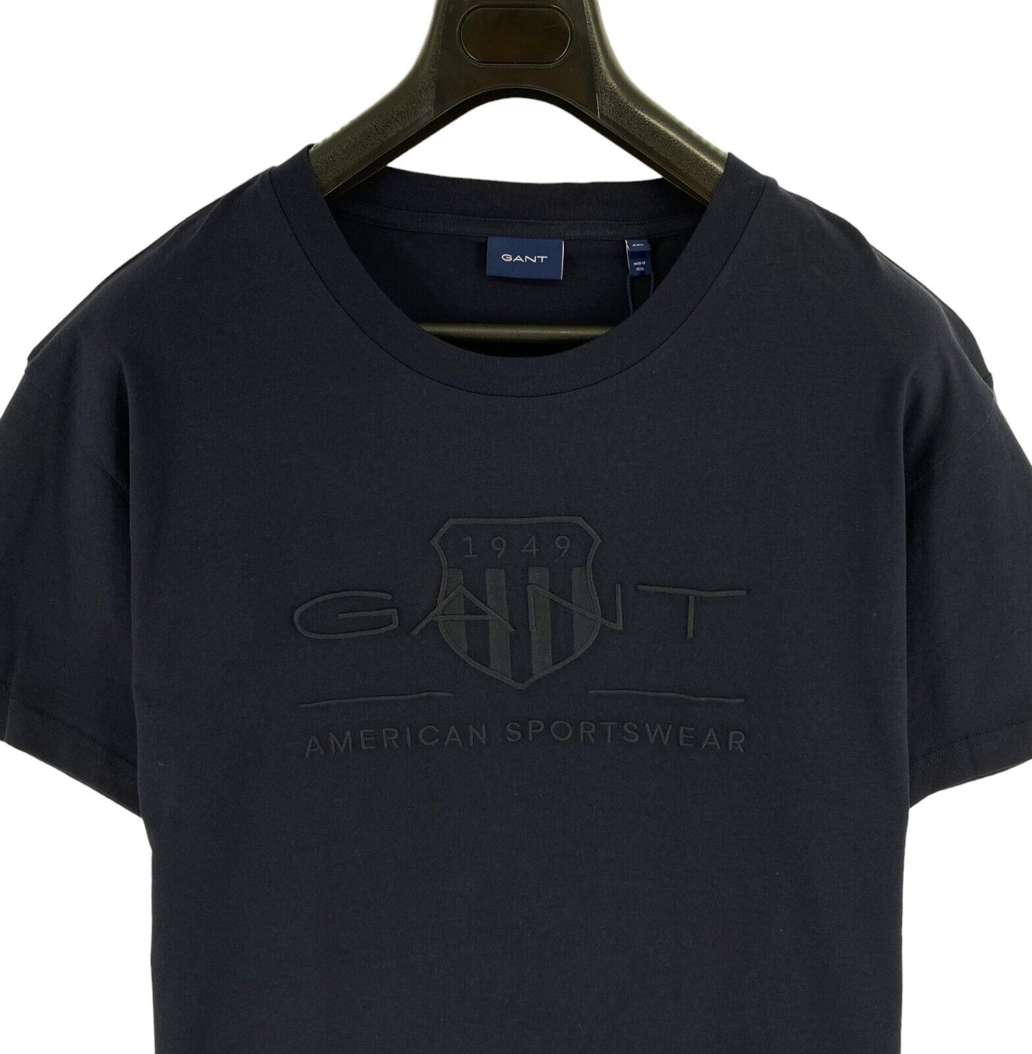 GANT Men Navy Blue Tonal Archive Shield Crew Neck Short Sleeve T Shirt Size 4XL