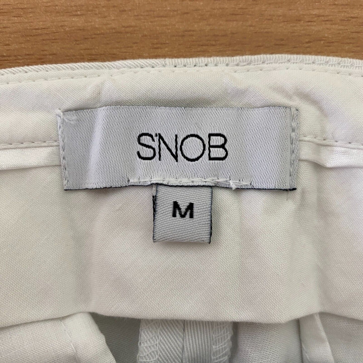 S`NOB Pantalon Chino Coupe Large Blanc Taille M