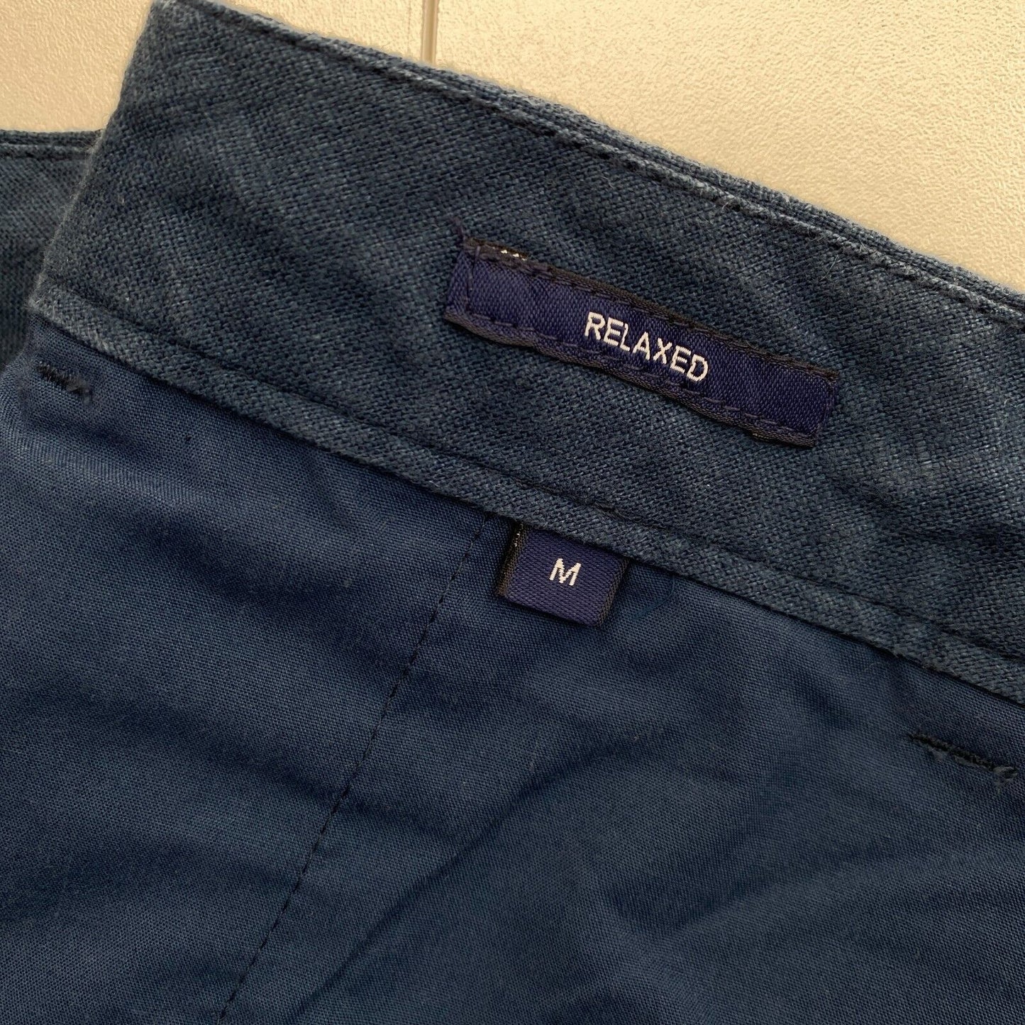 GANT Navy Blue Relaxed Fit Linen Chino Pants Size M