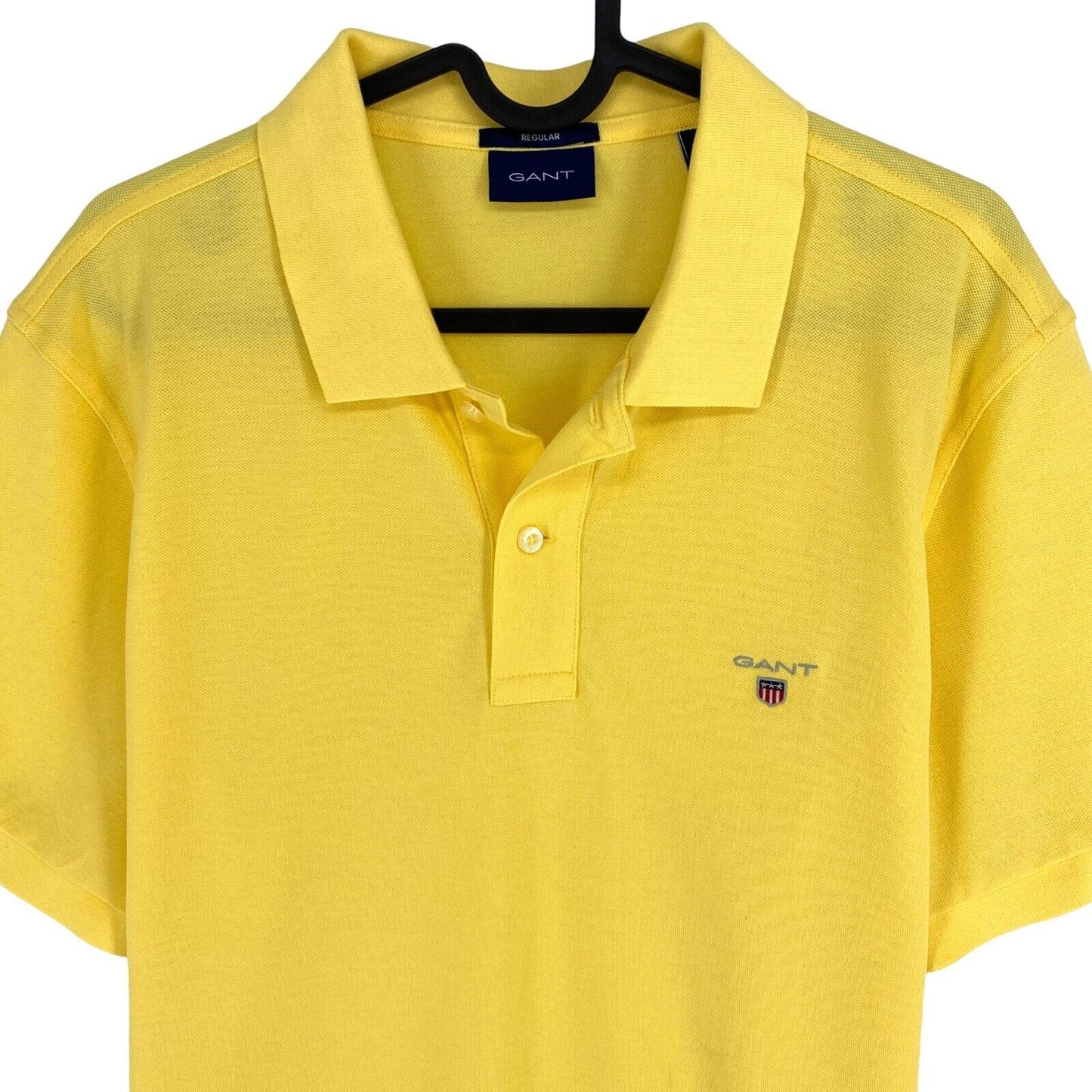 GANT Men Yellow Original Pique Rugger Short Sleeve Polo Shirt Size L