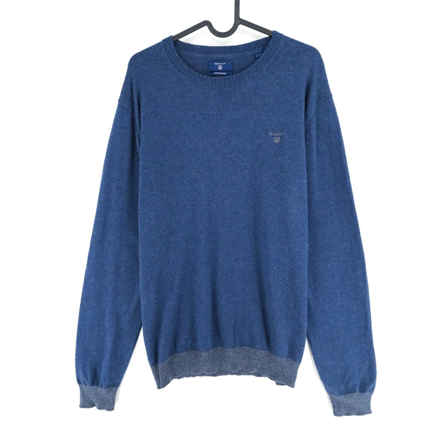 GANT Bleu Marine Original Crew Neck Cotton Wool Jumper Pull Taille L