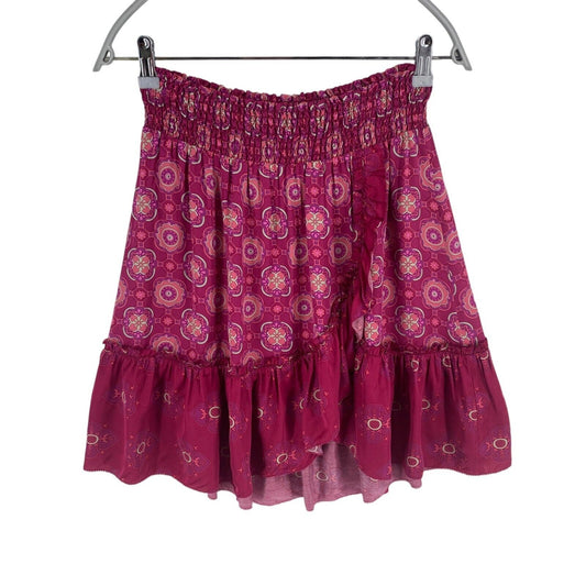 ODD MOLLY Women Dark Pink Funky Belle Skirt Size 2 / M