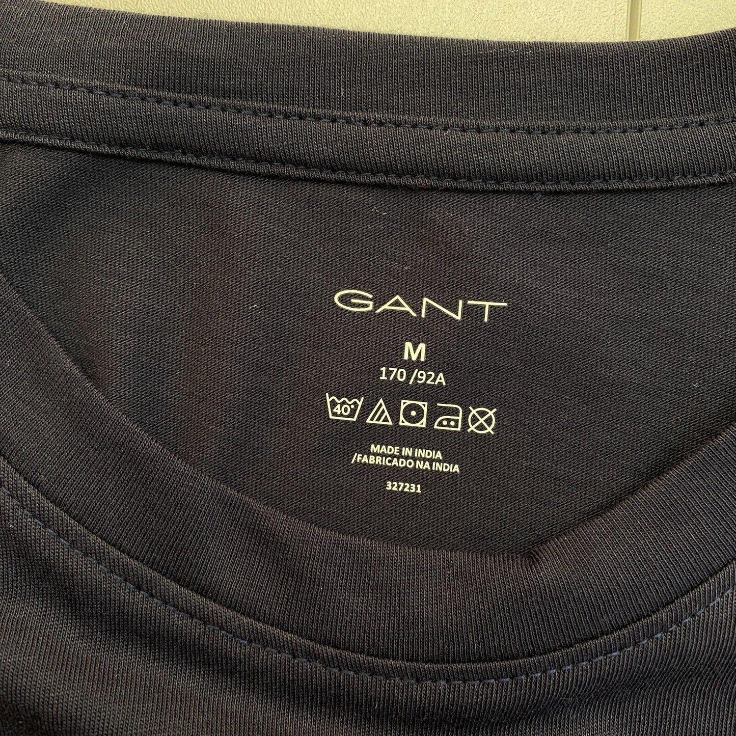 GANT Men Navy Blue Jersey Crew Neck Short Sleeves T Shirt Size M