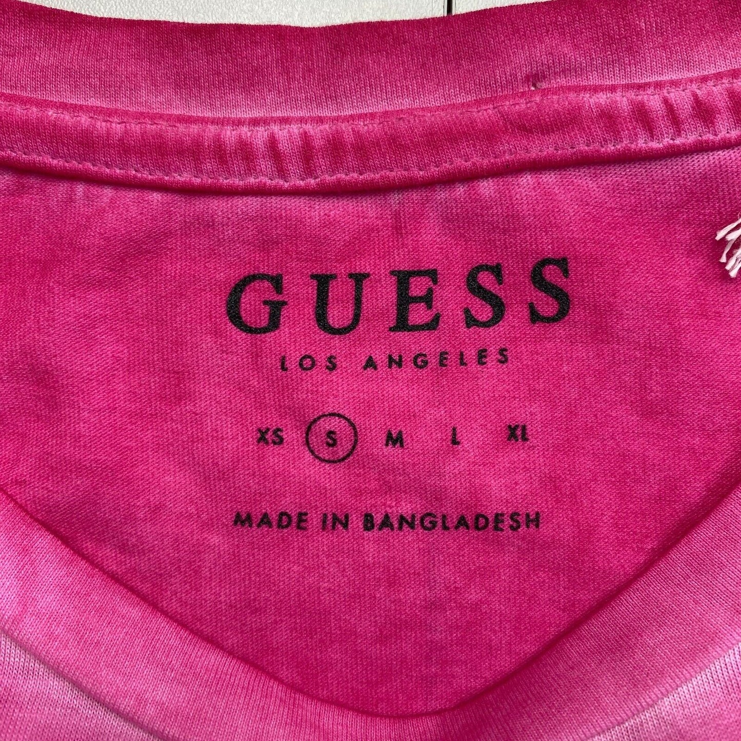 GUESS Women Pink Logo Crew Neck Short Sleeves T Shirt Size S