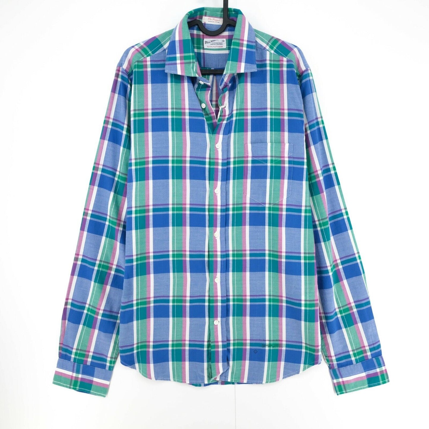 GANT Blue Wind Blown Oxford H Spread Shirt Size M