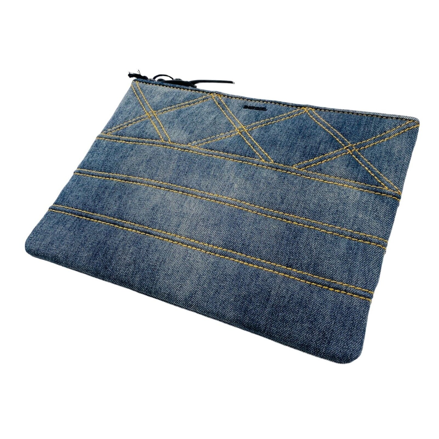 DIESEL Blue Cotton Denim Jeans Tablet Documents Case Bag