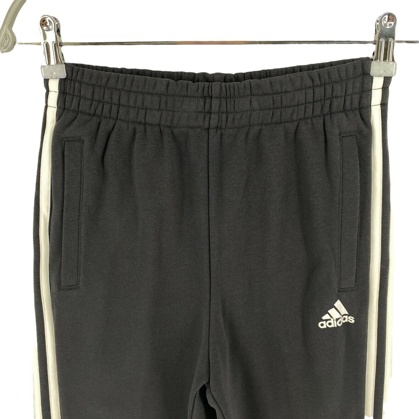 Adidas Boys Grey 3 Stripe Sweat Pants Trousers Size 11 - 12 Years