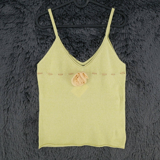 LANEROSSI Green 100% Cashmere V Neck Tank Top Size 4 - XL