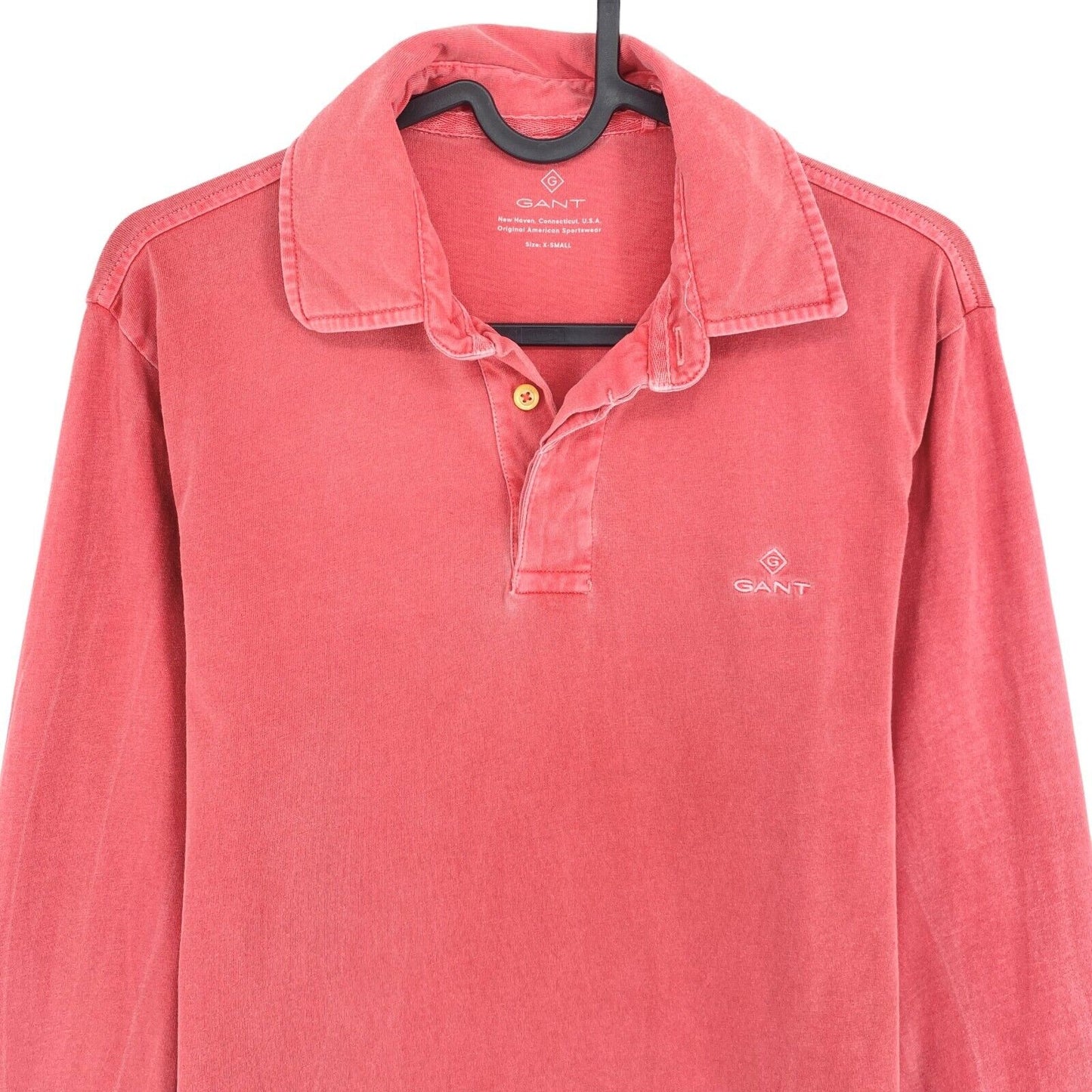 GANT Dark Pink Sun Faded Long Sleeves Rugger Polo Shirt Size XS