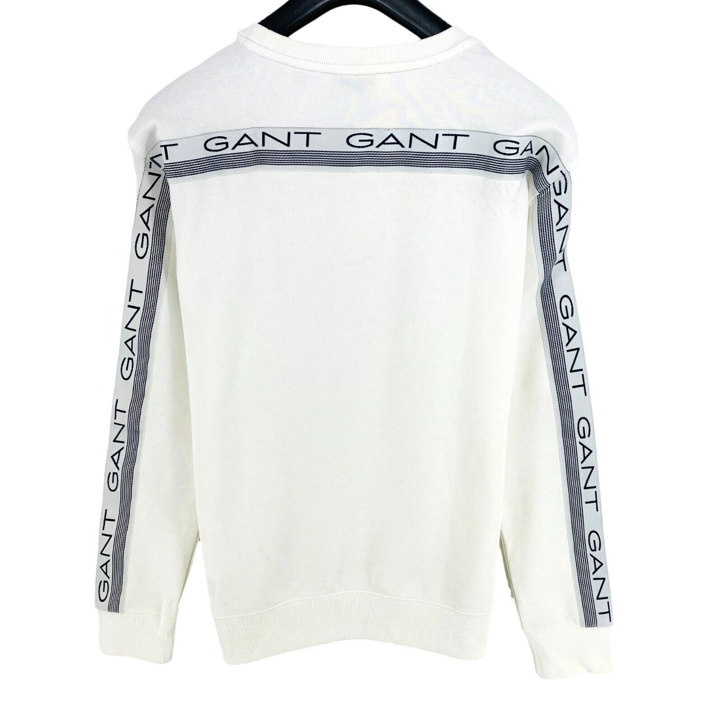 GANT White Stripes Logo Crew Neck Sweater Jumper Size XL