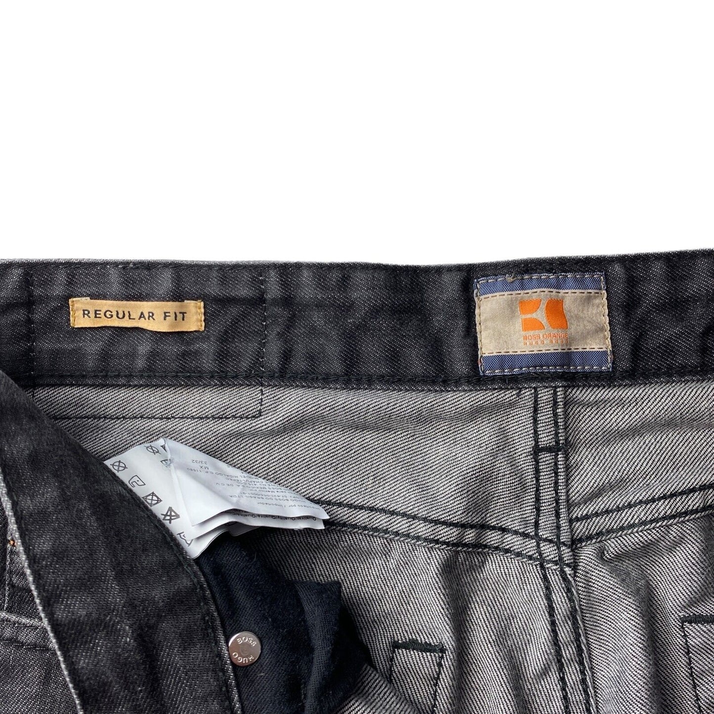 HUGO BOSS ORANGE LABEL Dark Grey Regular Straight Fit Jeans W33 L32