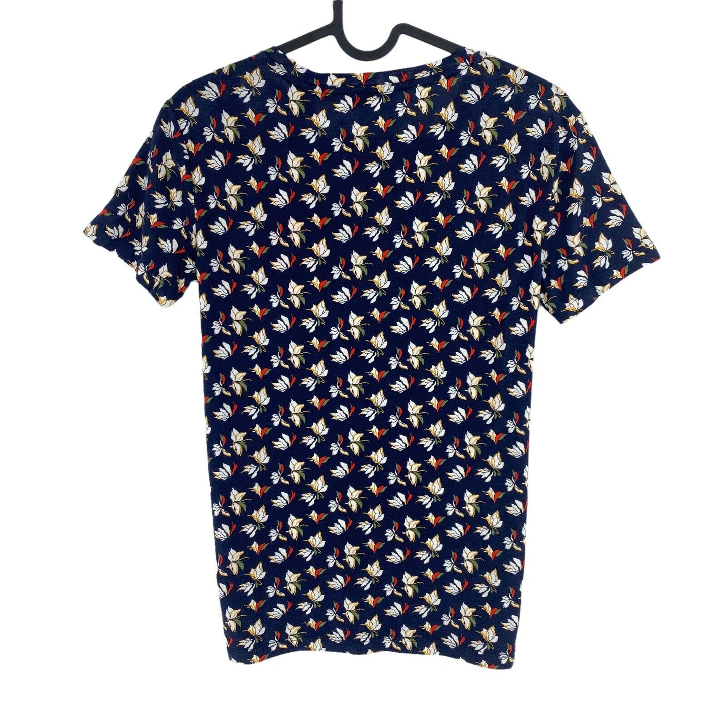 GANT Navy Blue Floral Print Crew Neck T Shirt Size XS