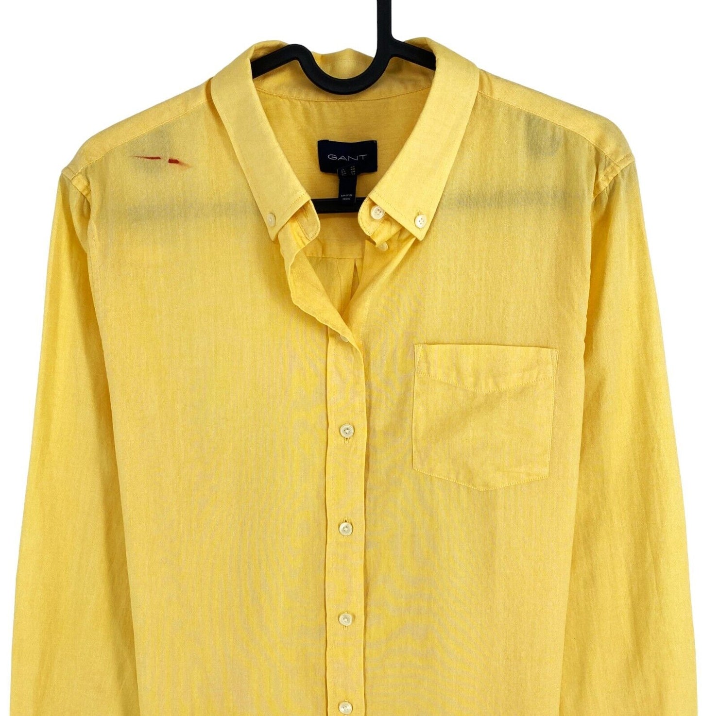 GANT Jaune Reg Air Oxford BD Chemise Taille EU 40 UK 12 US 10