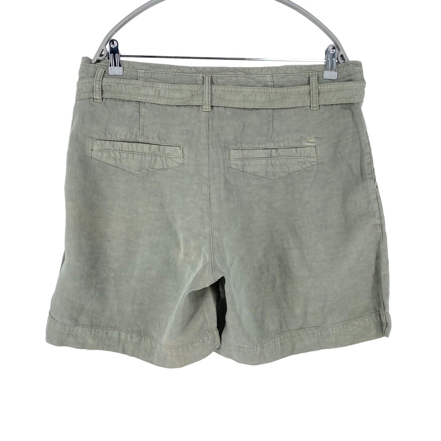 CAMEL ACTIVE Women Grey Relaxed Fit Linen Blend Shorts Size W30