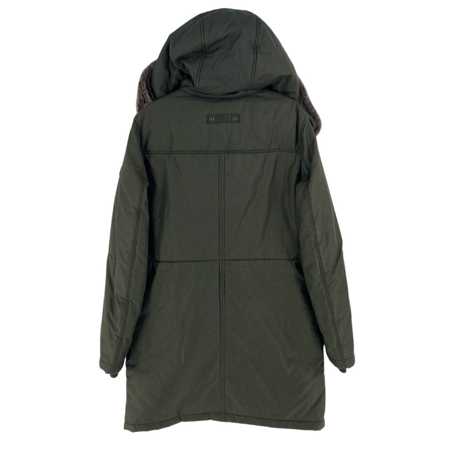 CAMEL ACTIVE Women Dark Green Hooded Parka Jacket Coat Size EU 34 UK 6 US 4