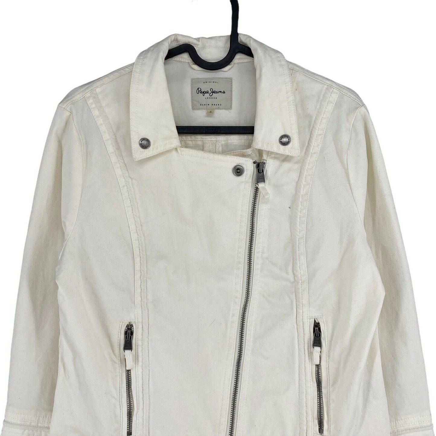 Pepe Jeans White Cotton Blend Jacket Size S