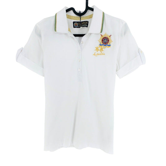 LA MARTINA GUARDS POLO CLUB White Piquet Stretch Polo Shirt Size  2 / S