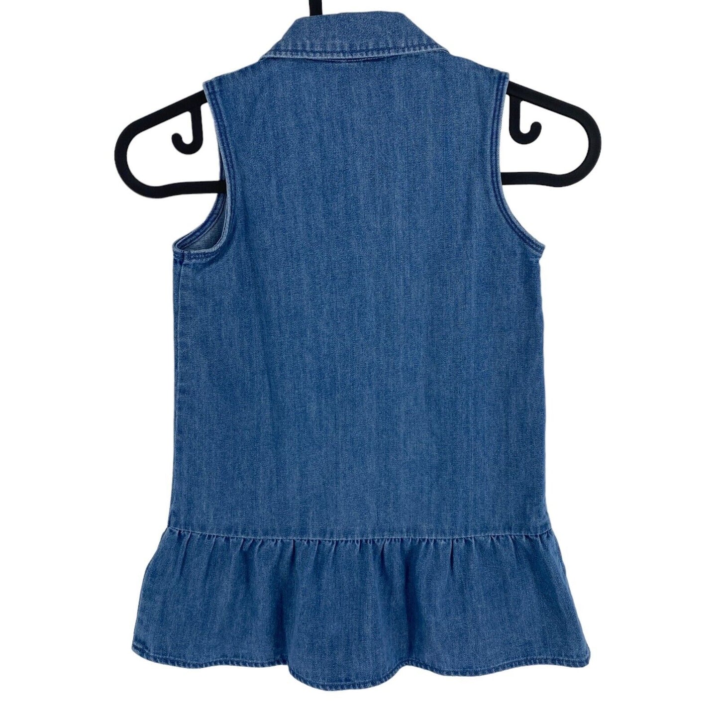 GANT Girls Blue Rope Script Denim Shirt Dress Size 3-4 Years 98/104 cm