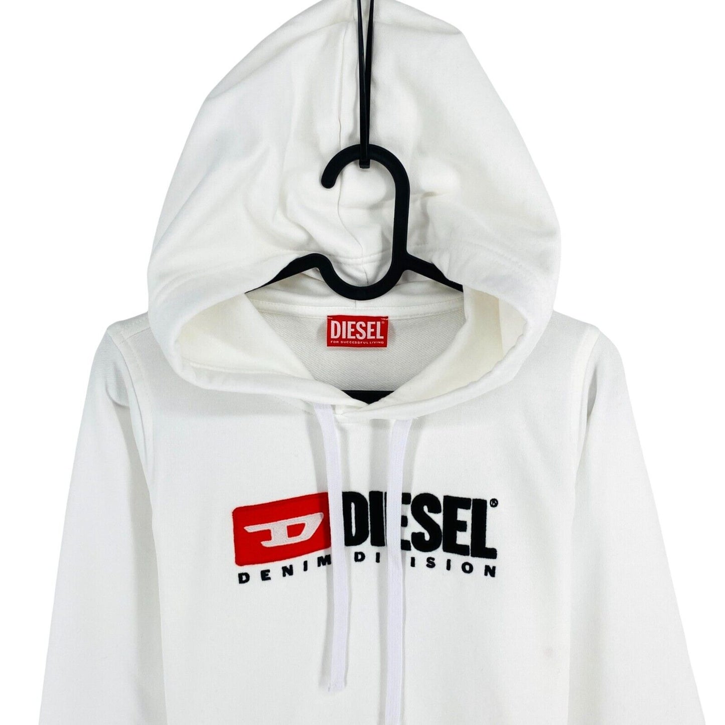 DIESEL Women White M_REGGY_HOOD_DIV Hoodie Jumper Sweater Size 2XS XXS