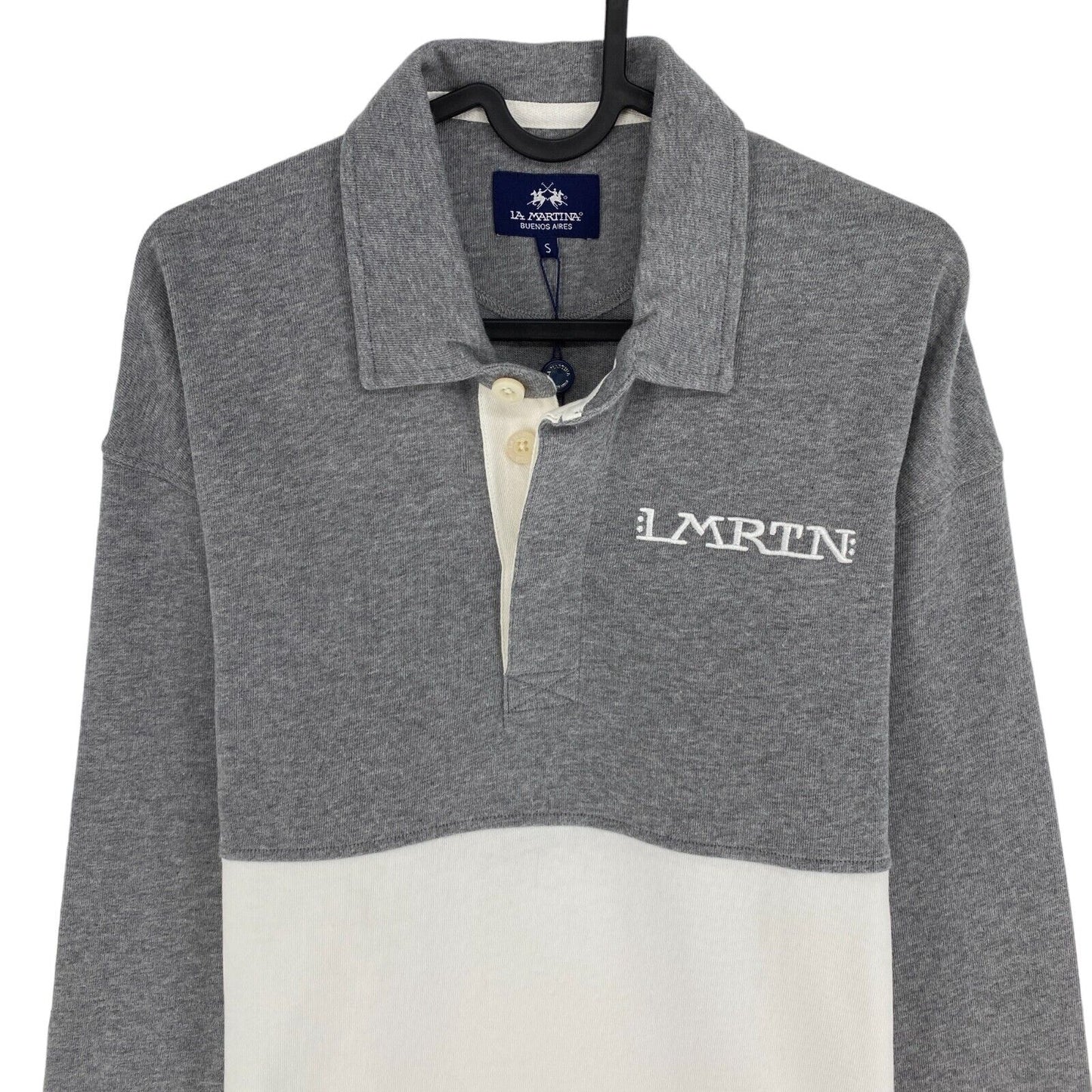 LA MARTINA Grey LS Jersey Rugby Polo Sweater Jumper Size S