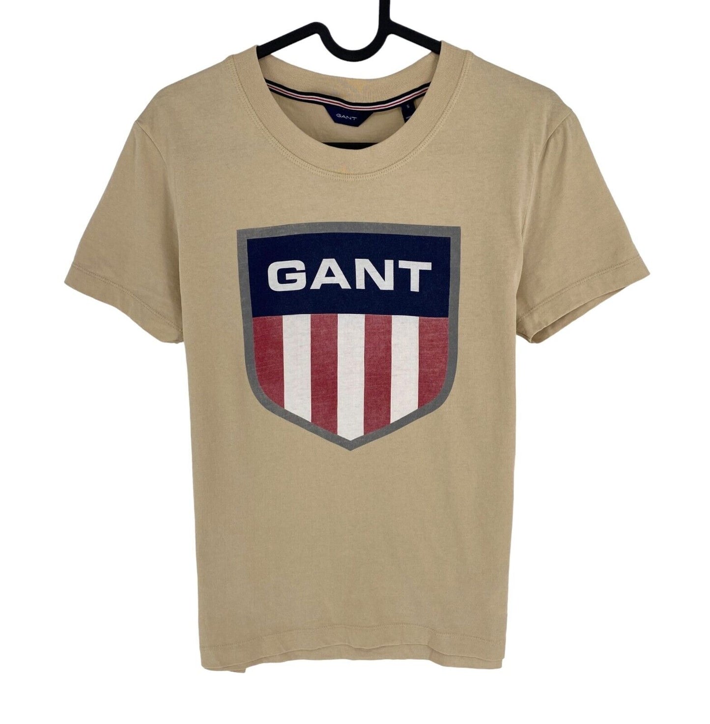 GANT Women Brown Retro Shield Crew Neck Short Sleeve T Shirt Size S