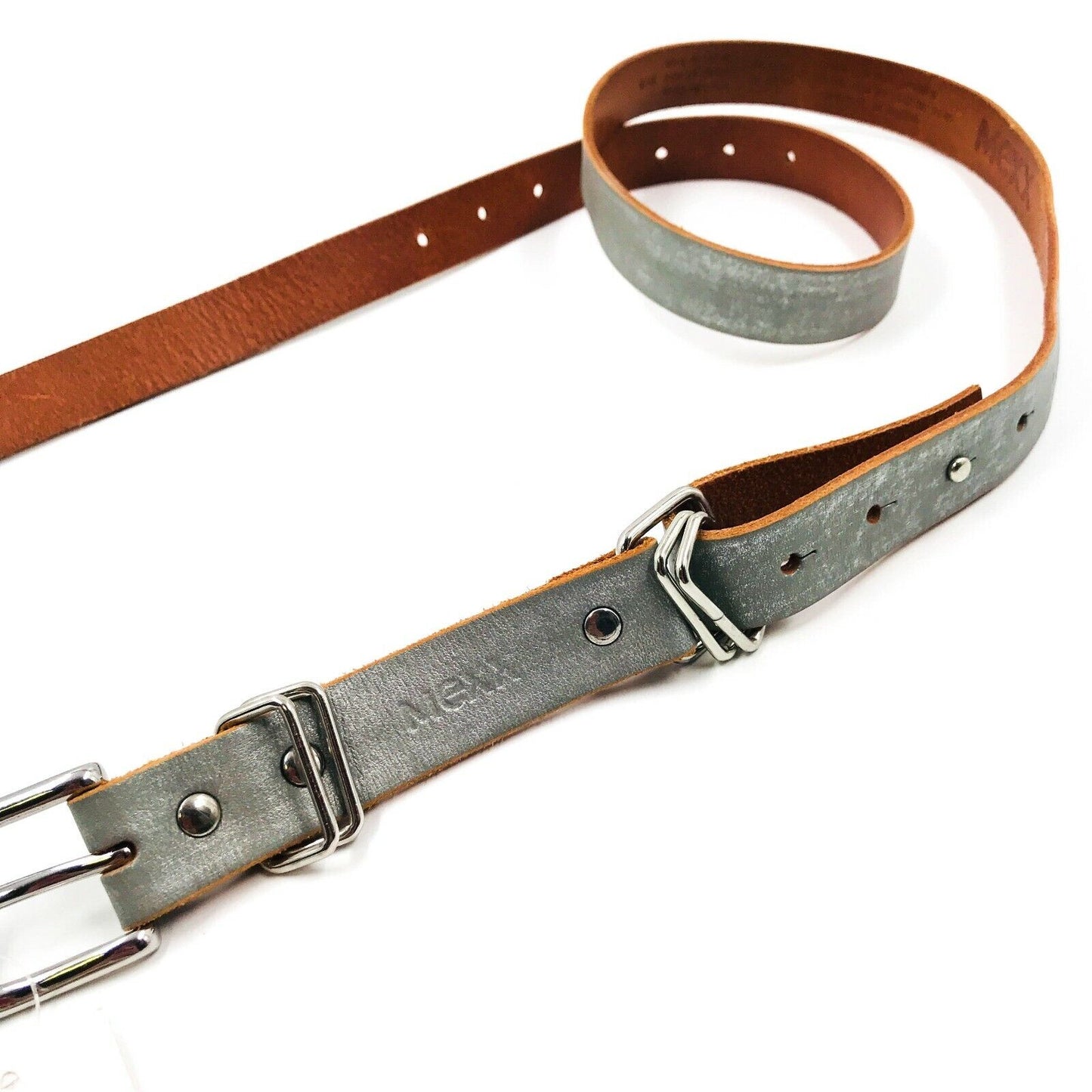 Ceinture MEXX en cuir véritable gris argenté taille M 95 / L 100