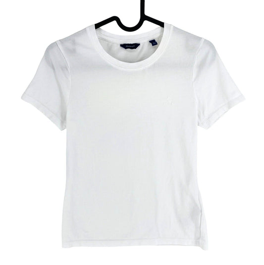 GANT Women White CTN/ELA Short Sleeves Crew Neck T Shirt Size XS