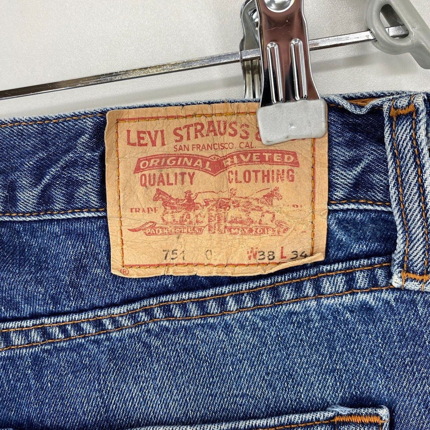 Levi's 751 02 Blue Regular Straight Fit Jeans W38 L34