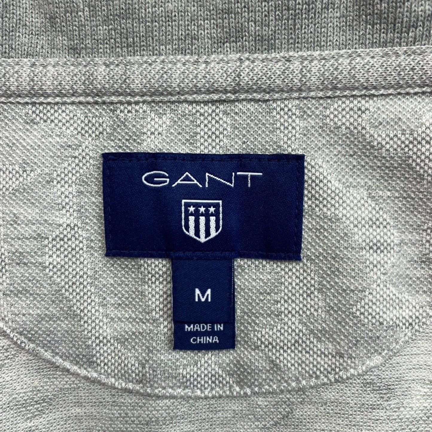 GANT Grey Pique Rugger Polo Shirt Size M