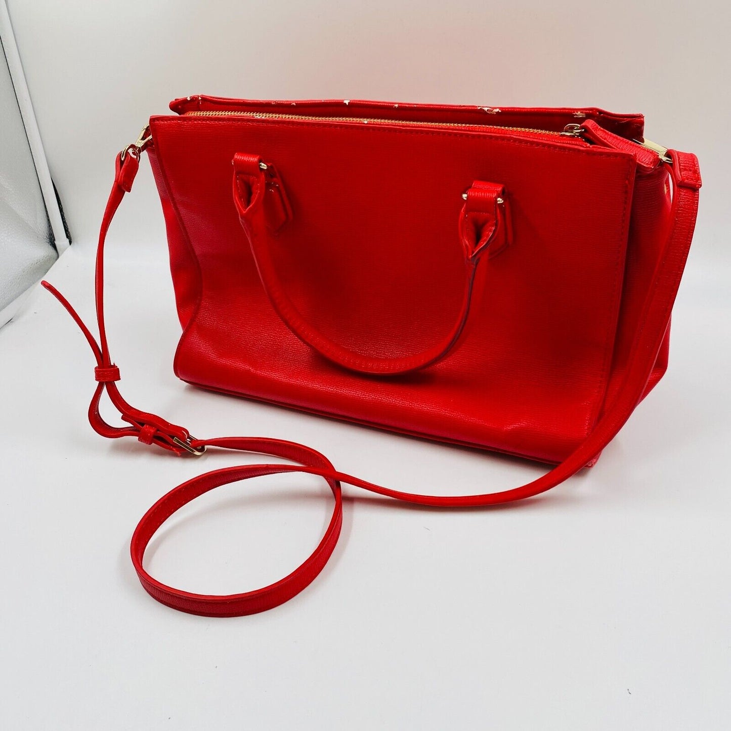 FRANCESCO BIASIA Women Red Eco Leather Handbag Shoulder Crossbody Bag