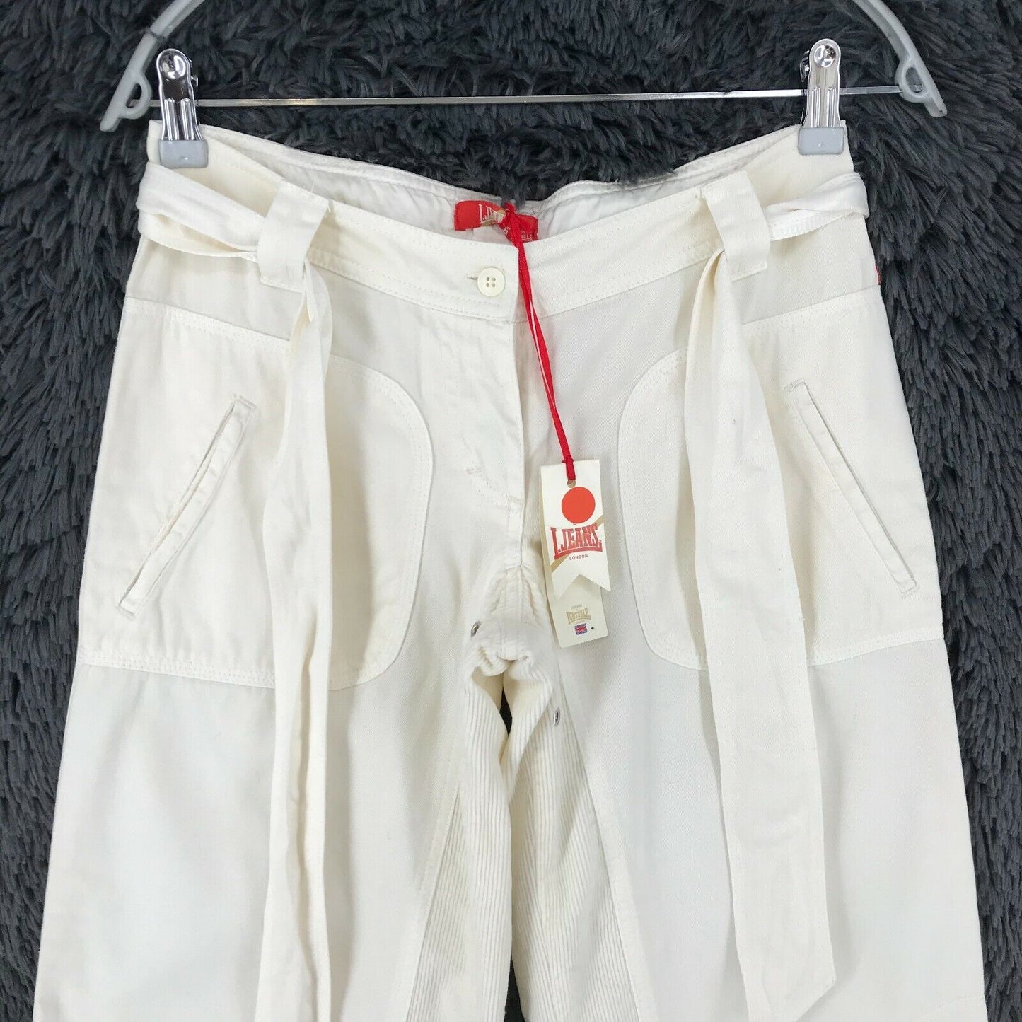 Lonsdale Women Light Beige Loose Straight Trousers Size XS W28