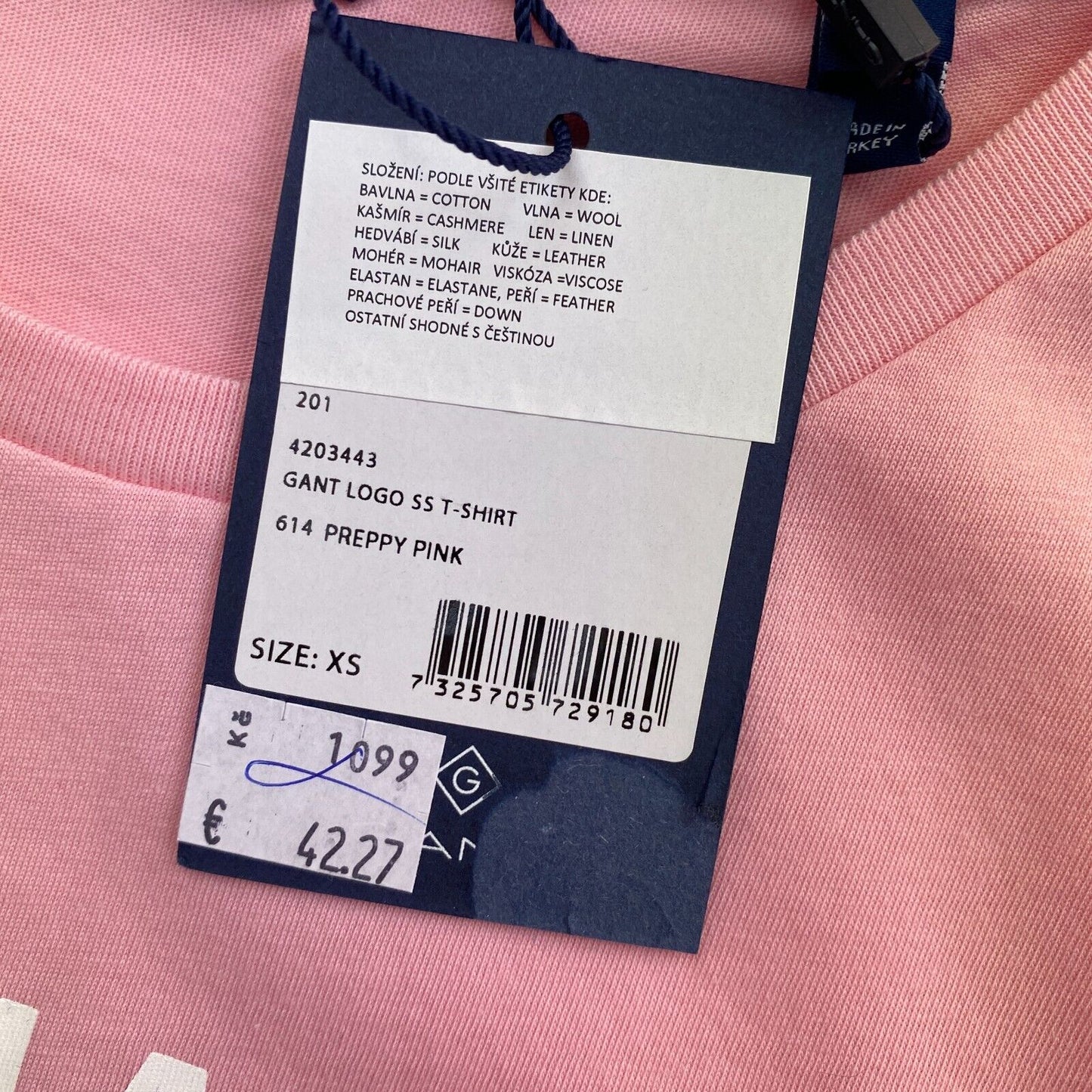 GANT T-shirt à col rond avec logo rose taille XS