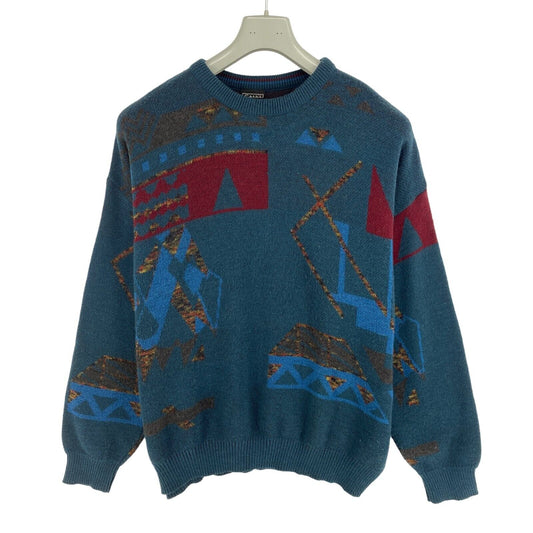 Cosby vintage Rétro années 90 CALVI Vert Pull Jumper Taille EU 56 UK/US 46